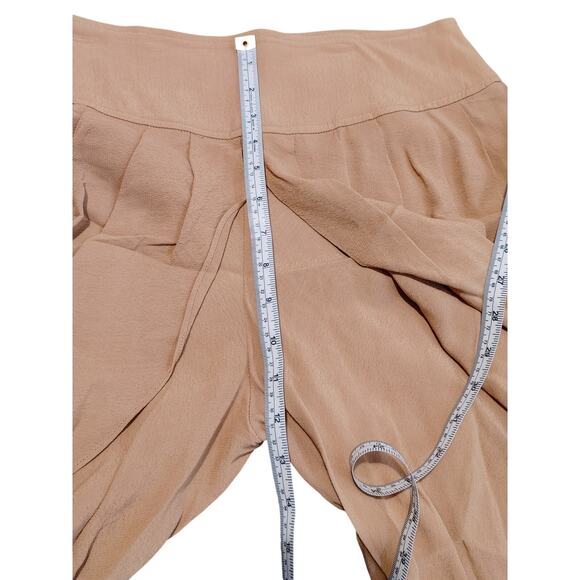 Elevenses Overlay Pants High Waisted Pleated High Low Hem Brown Womens Size 4 - Picture 7 of 8
